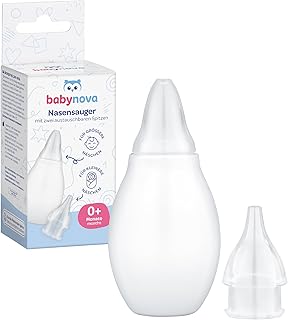 babynova Aspirador Nasal con Dos Boquillas para Bebés y Niños Pequeños – Para una Eliminación Suave del Moco Nasal – Sin BPA