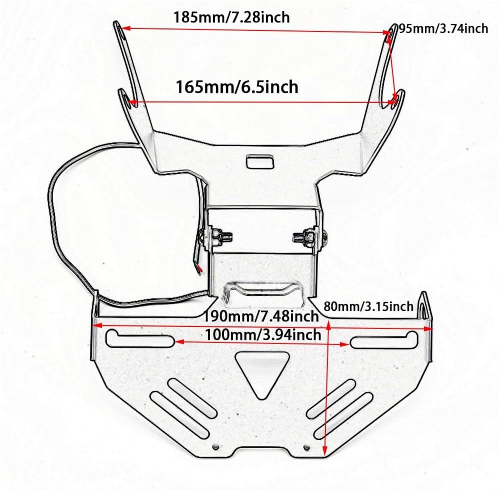 Portatarga Posteriore Moto Per CBR650R CB650R 2024-2025, Con Luce LED Integrata.