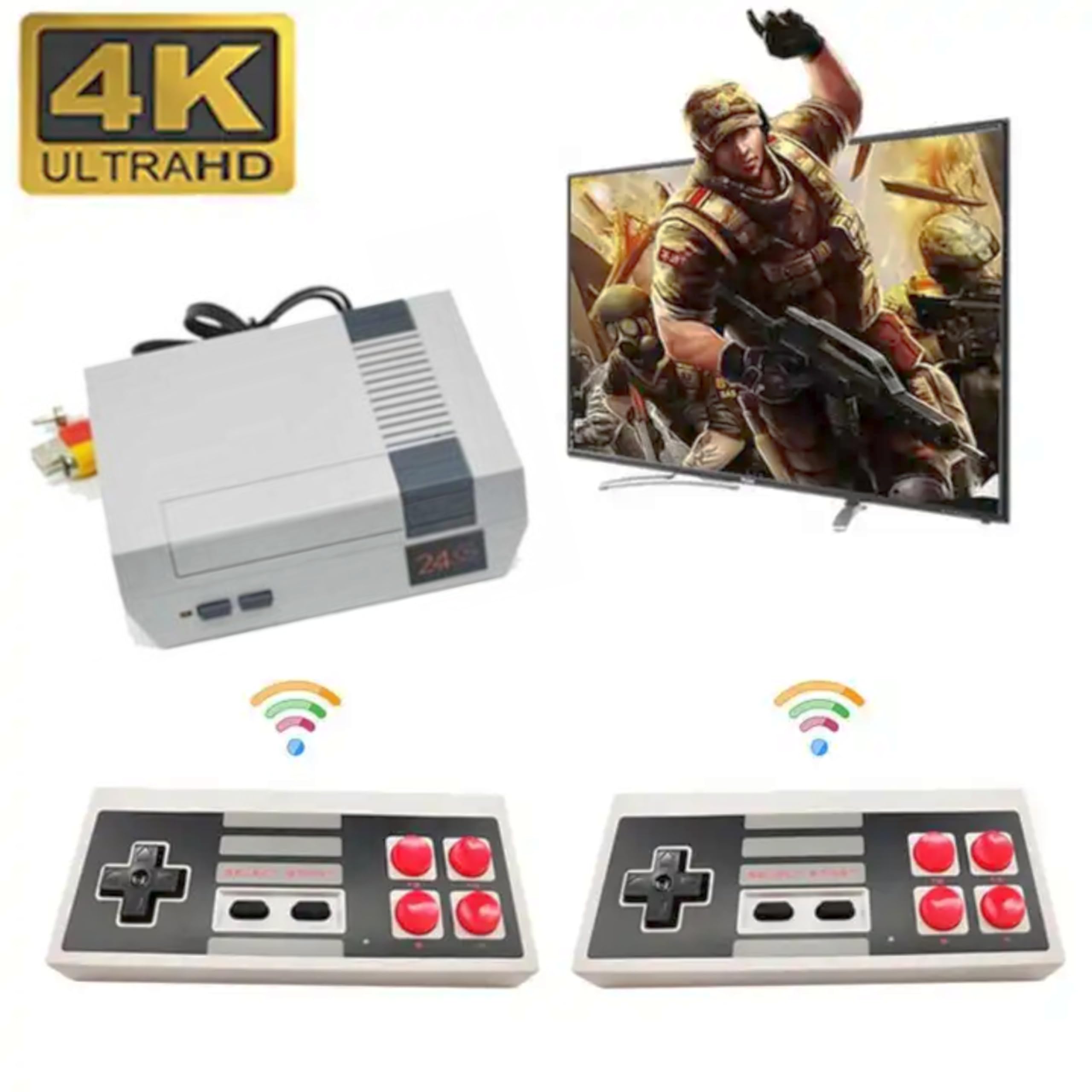 Consola de 3000 Videojuegos Retro 8 bit Sandalfon Conexion AV con 2 mandos Integrados Support 2.4g Wireless, Atractivos, Divertidos. Deportes Rompecabezas Lucha Carreras