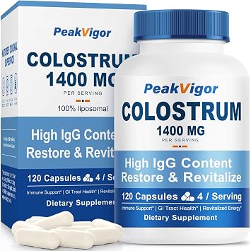 Organic Bovine Colostrum Capsules,Immune Support, No Fillers, Non-GMO