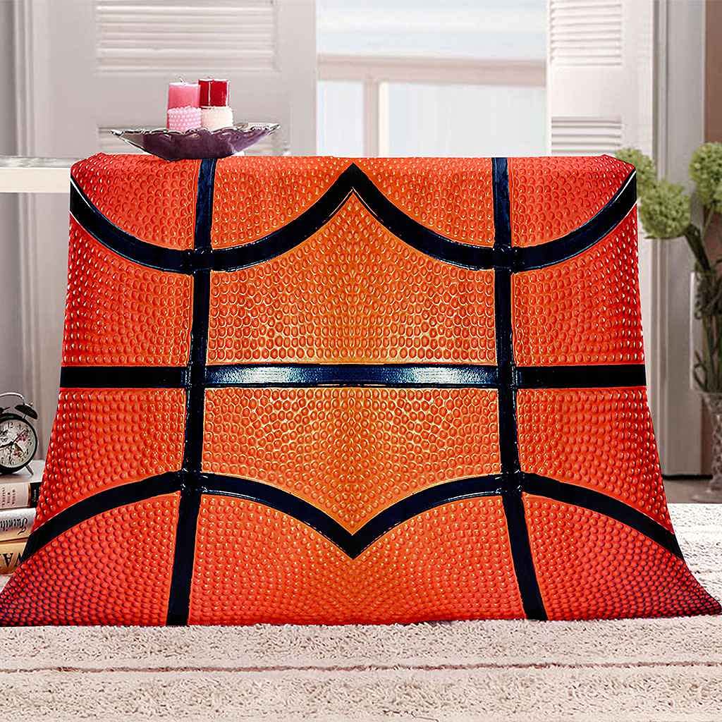Couverture flanelle douce et confortable imprimé basket 3D