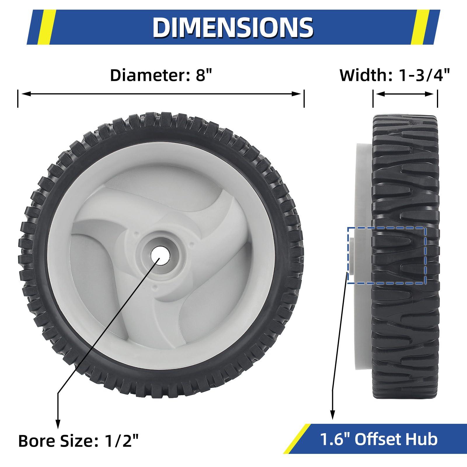 Ruedas delanteras para cortacésped Craftsman Husqvarna y HU 583719501 194231X460 | 532403111 Ruedas motrices, paquete de 2