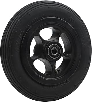 6 Inch Electric Wheelchair Front Wheel Set Compatible With For Otto Bock Models, 42mm 46mm Axle Width, Anti-slip Rubber Tire And Metal Hub For Smooth Indoor Outdoor Ride, Black46 by 6-inch