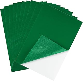 CHRORINE 10 Pcs Green Felt Fabric Sheets Self Adhesive Felt Sheets 8 x 1...