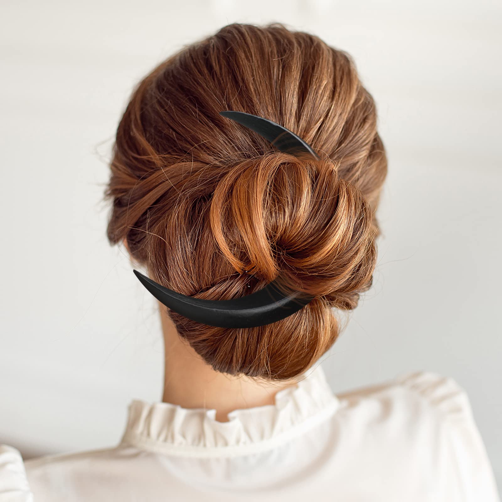 Amazon.com : 2 Pcs Hand Carved Crescent Moon Hair Fork for Women