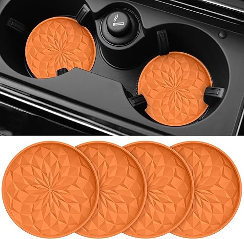 Miniatura 16 de ME.FAN Posavasos de automóvil para portavasos [4 unidades] – Alfombrillas de silicona para tazas de 2.75 pulgadas – Accesorios universales Paquete