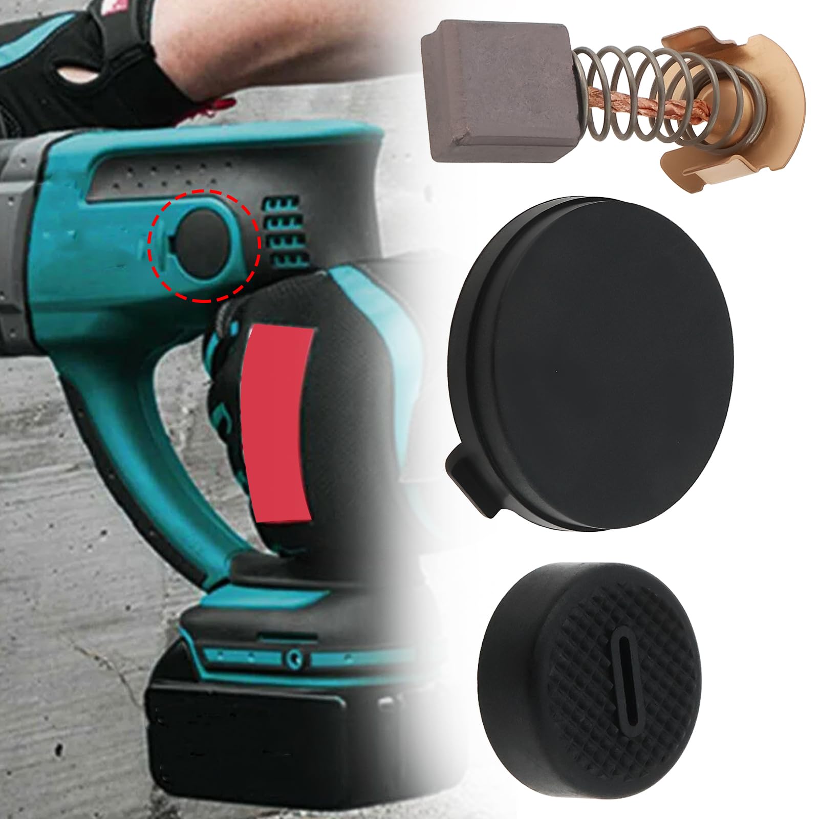 Juego de tapas de cepillo de carbono para motor 424128-4 CB411 compatible con Makita DHR202 BHR202 SDS+ Plus