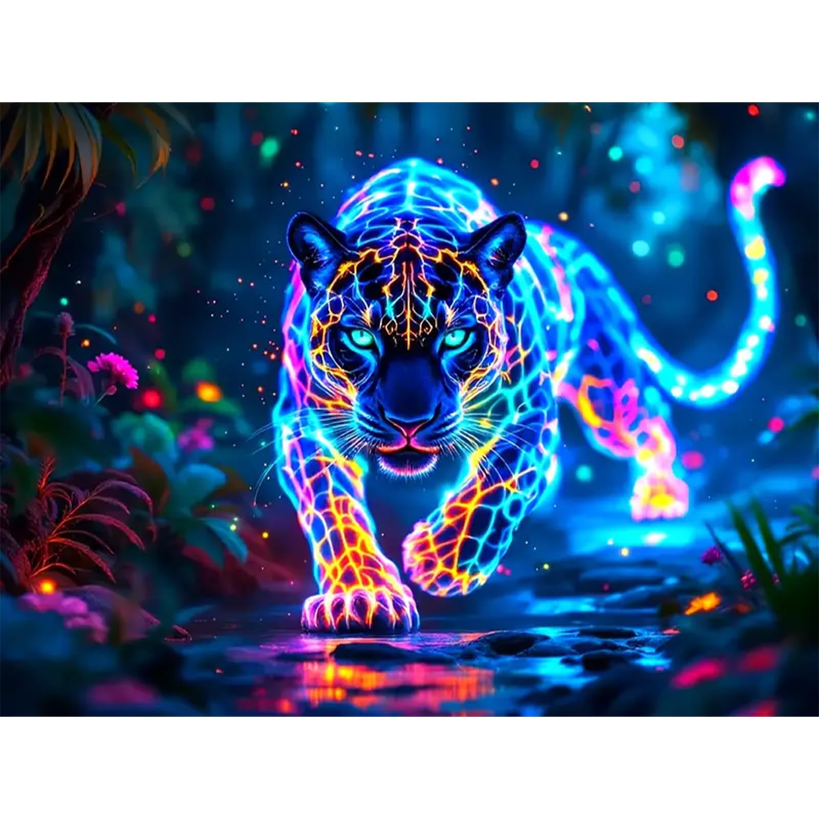 Viart Leopard Diamond Art Kits Adults-Animal 5D Diamond Painting Kits for Adults Leopard Gem Art as Home Wall Decor Gifts (12x16 inch)