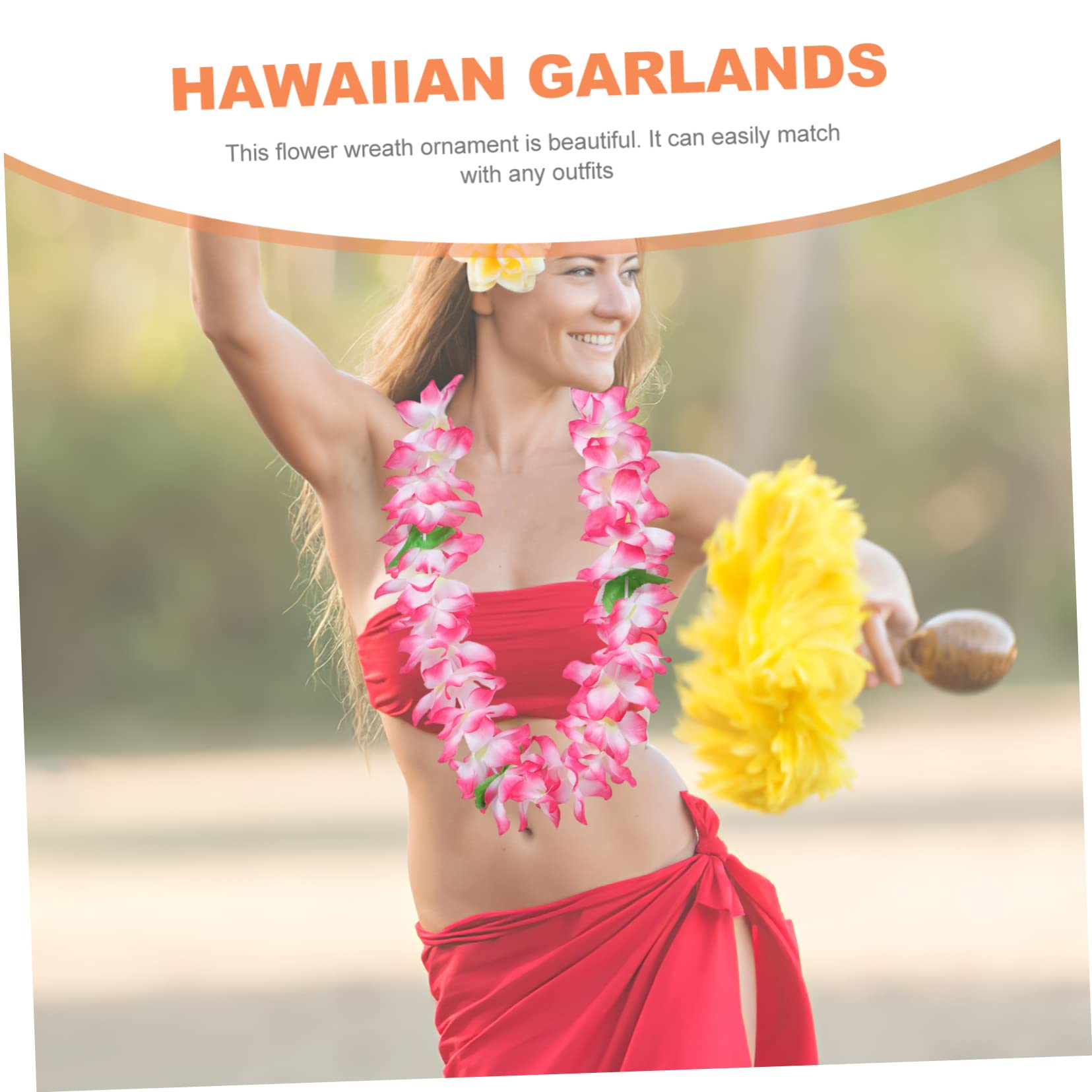 Collana Hawaiana Riutilizzabile e Multifunzionale 12 Pezzi Fiori Naturali Delicati e Plastica per Festival e Matrimoni