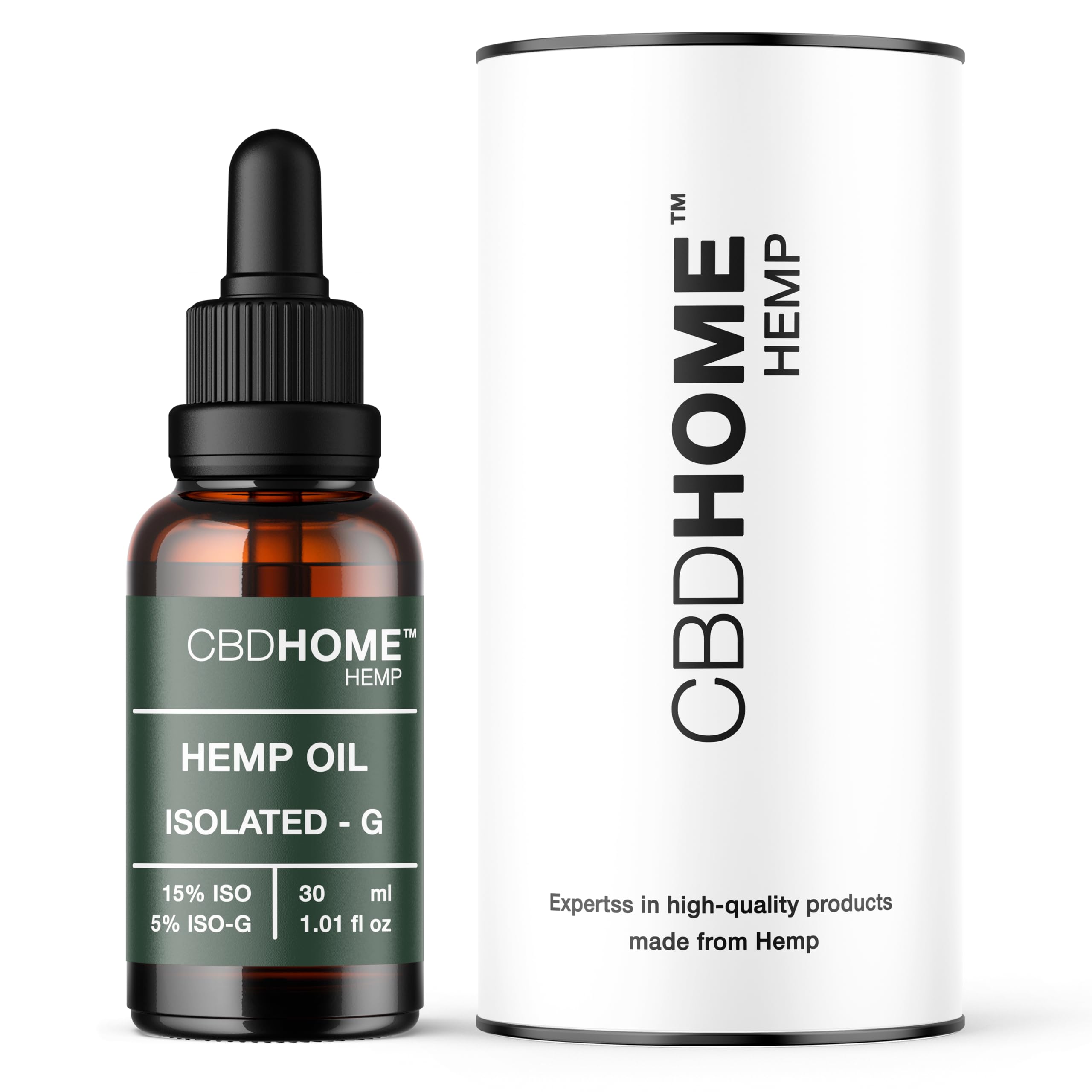 Aceite de Semilla de Cáñamo Isolated 15% + ISO-G 5% - 30 ml - Base de Coco y Semilla de Cáñamo Ecológico - Prensado en Frío - Sin Aditivos - 100% Vegetal - Certificado Ecológico UE
