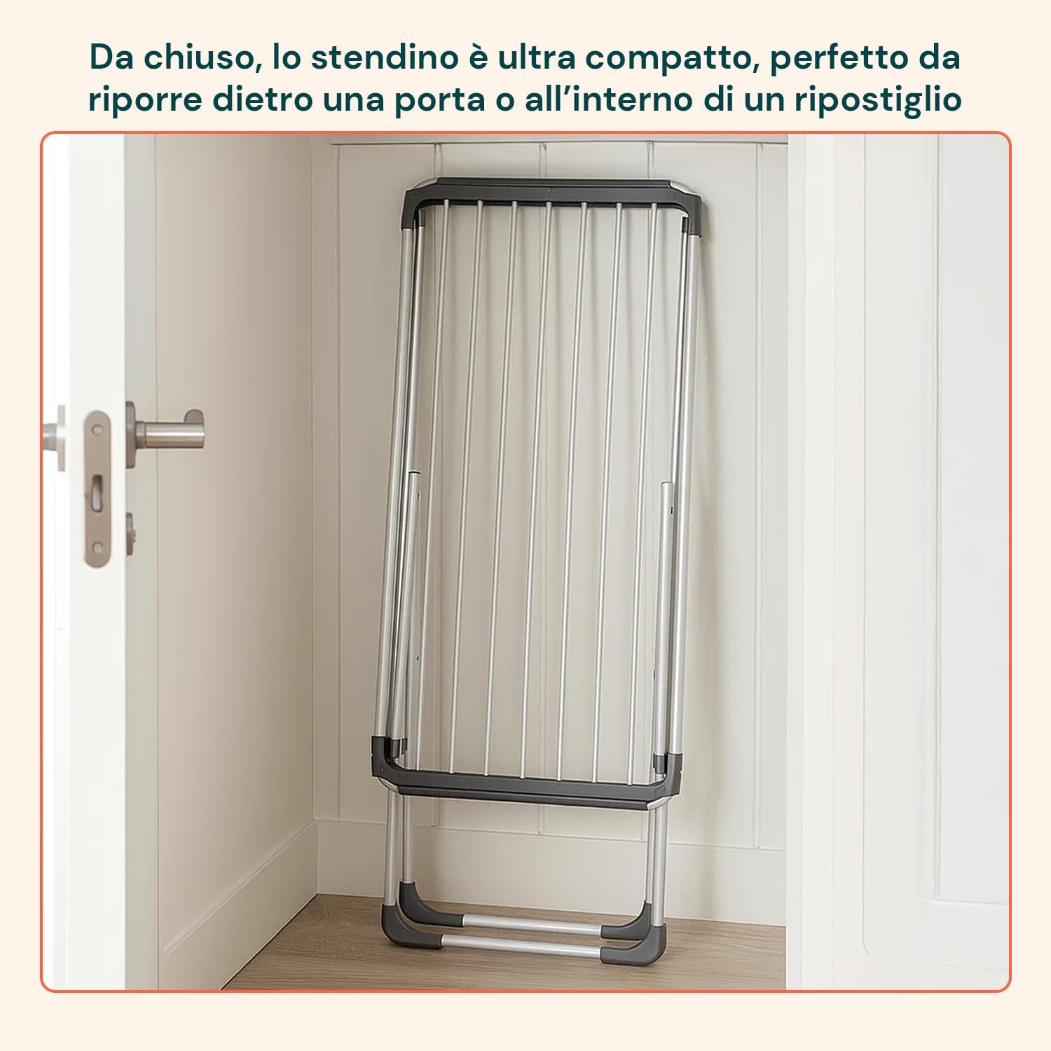 Extendable Metal Floor Airer with Adjustable Extensions, Drying Room 18 Metres, Compact Closure, Ideal for Indoor and Balcony, Load Capacity 15 kg