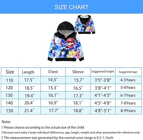 Miniatura 6 de Oman nylon Sudadera con capucha para niños y niñas, súper linda sudadera con cremallera frontal, sudadera con capucha de dibujos animados para 4 a