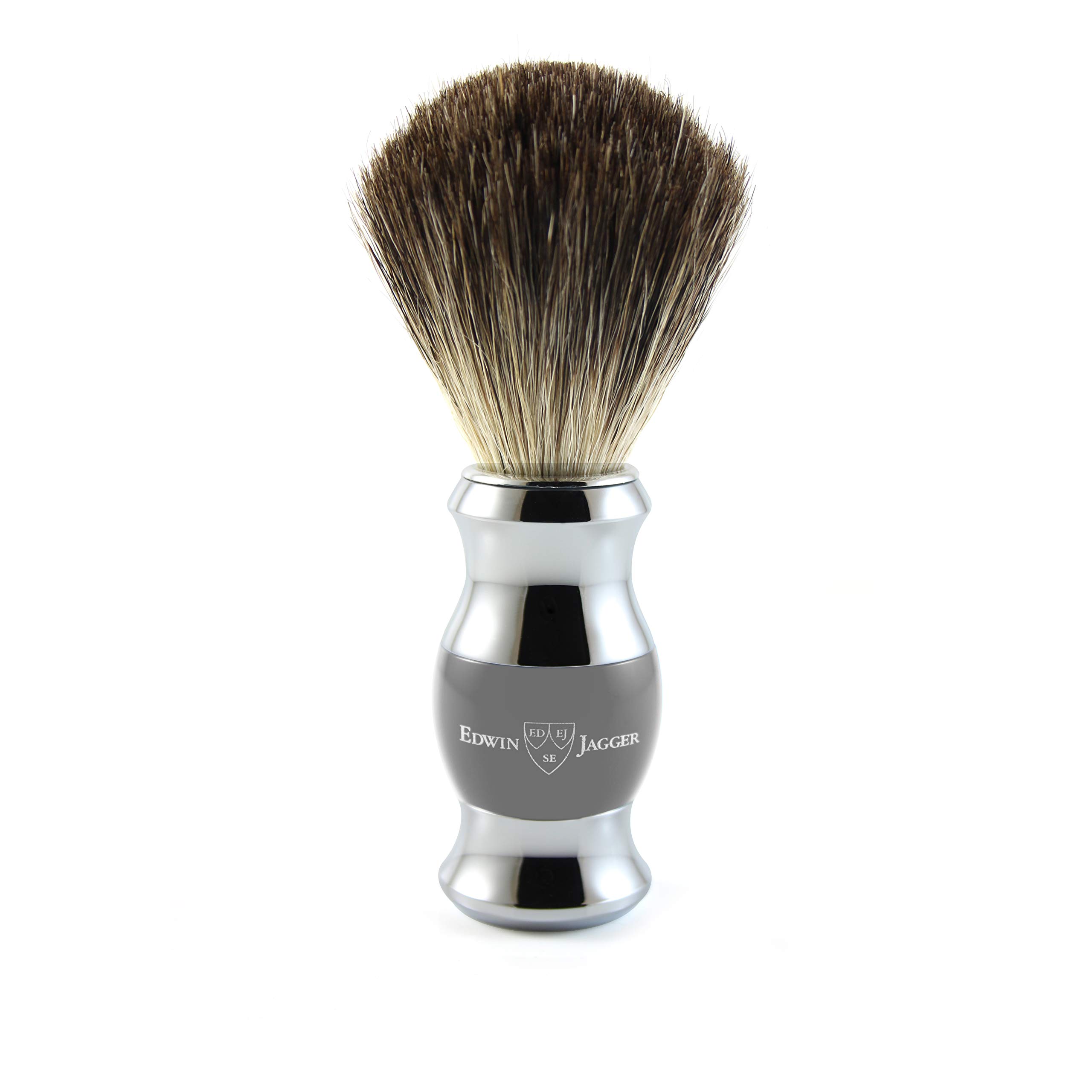 Edwin Jagger Grey Diffusion 36 Series - Set di 3 pezzi per rasatura con pennello di tasso puro per lame Mach3