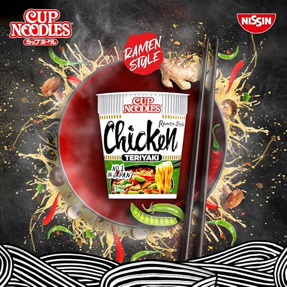 NISSIN Spicy Hot Chilli Flavoured Instant Noodles, 64 g (8-Pack)