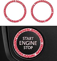 Vista 9 de Cubierta brillante para botón de arranque del motor, llave de encendido y perilla, cubierta de diamantes de imitación de cristal, cubierta de botón