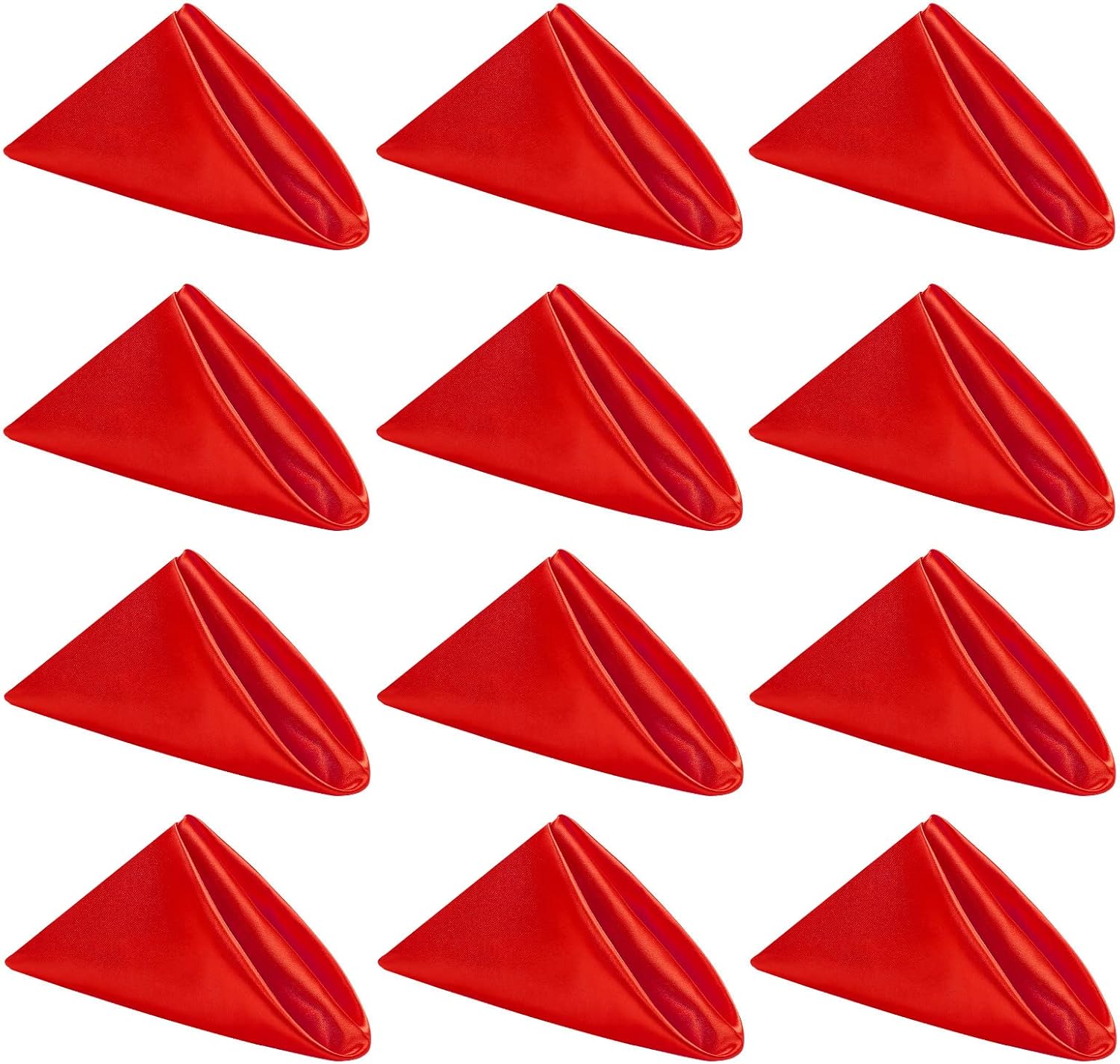 Red Cloth Napkin Set of 12,Satin Dinner Napkins Cloth Washable,Reusable Napkin for Everyday Use