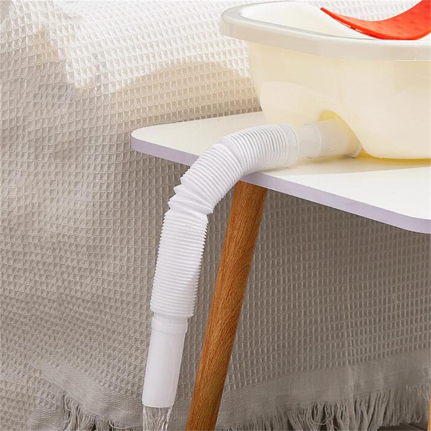 Tragbares Haarwaschbecken, Shampoo-Becken am Bett mit Kopfpolster und einziehbarem Schlauch, Shampoo-Schüssel, Haarwaschtablett, praktisches Shampoo-Tablett,Blau