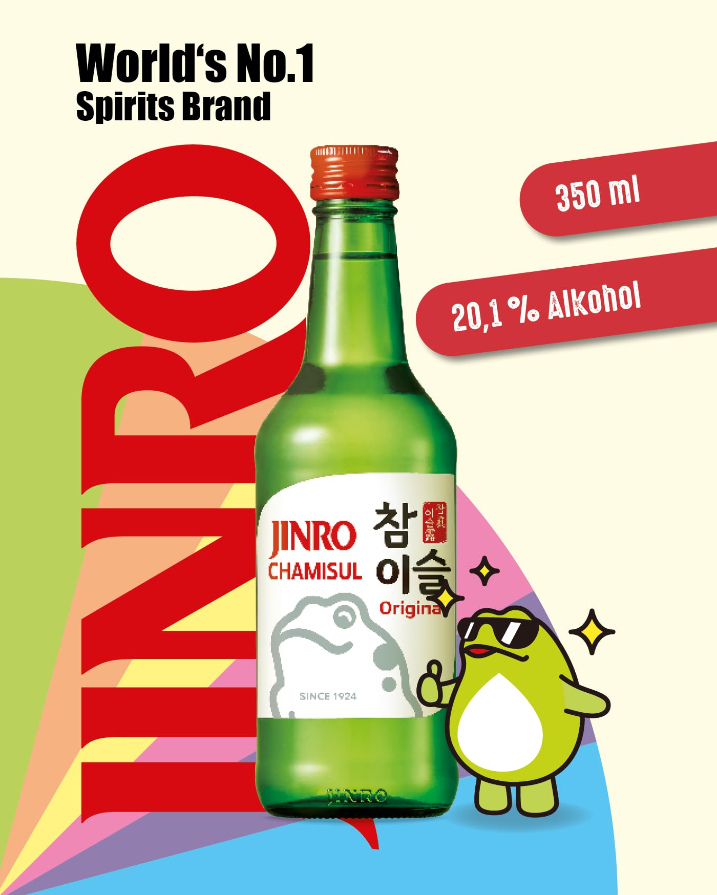 JINRO Hitejinro Chamisul Original Soju 20,1% Vol 350 ml