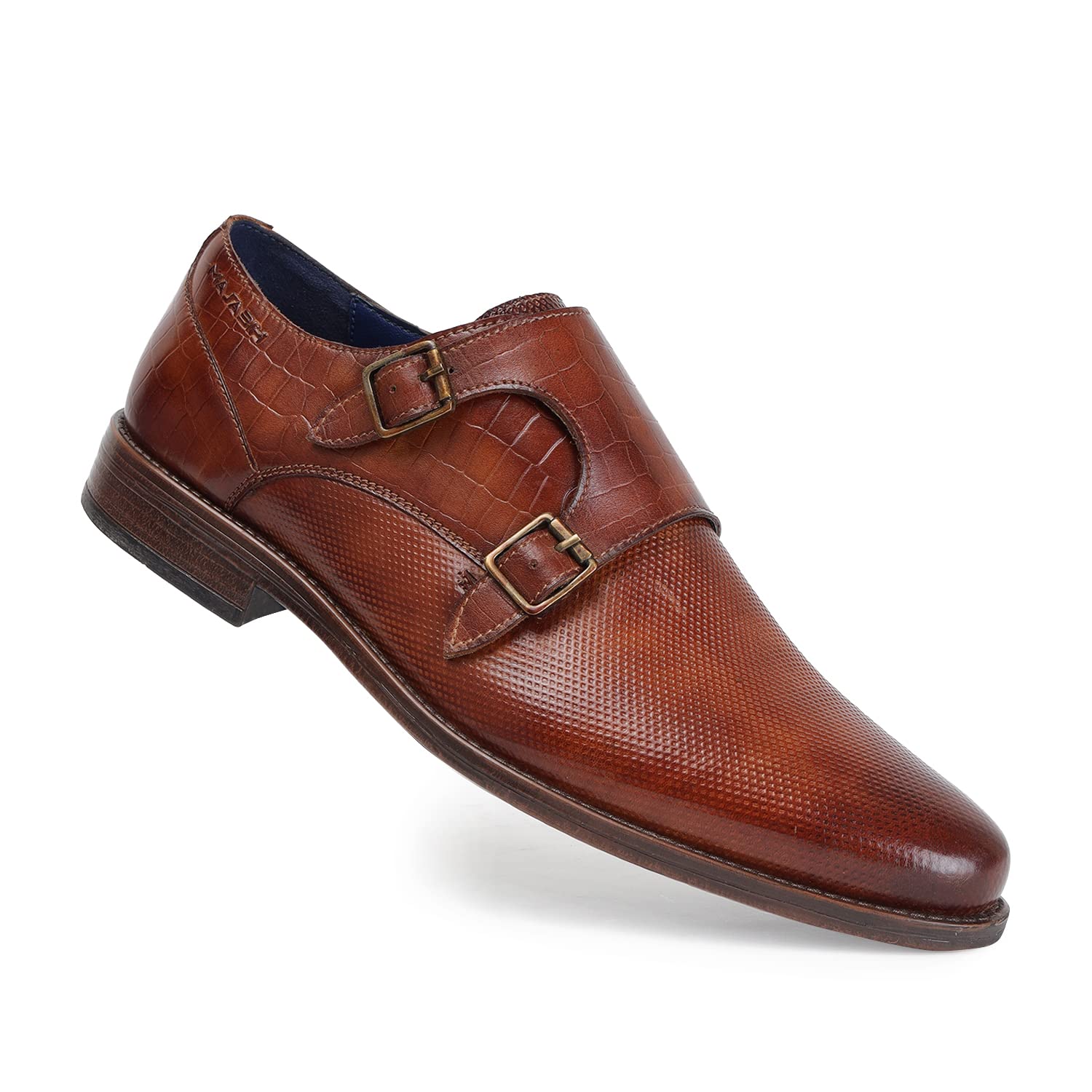 MASABIH Genuine Leather TAN Casual Double Monk Shoes for Men (B0BNQ55HD8) Amazon Price History, Amazon Price Tracker