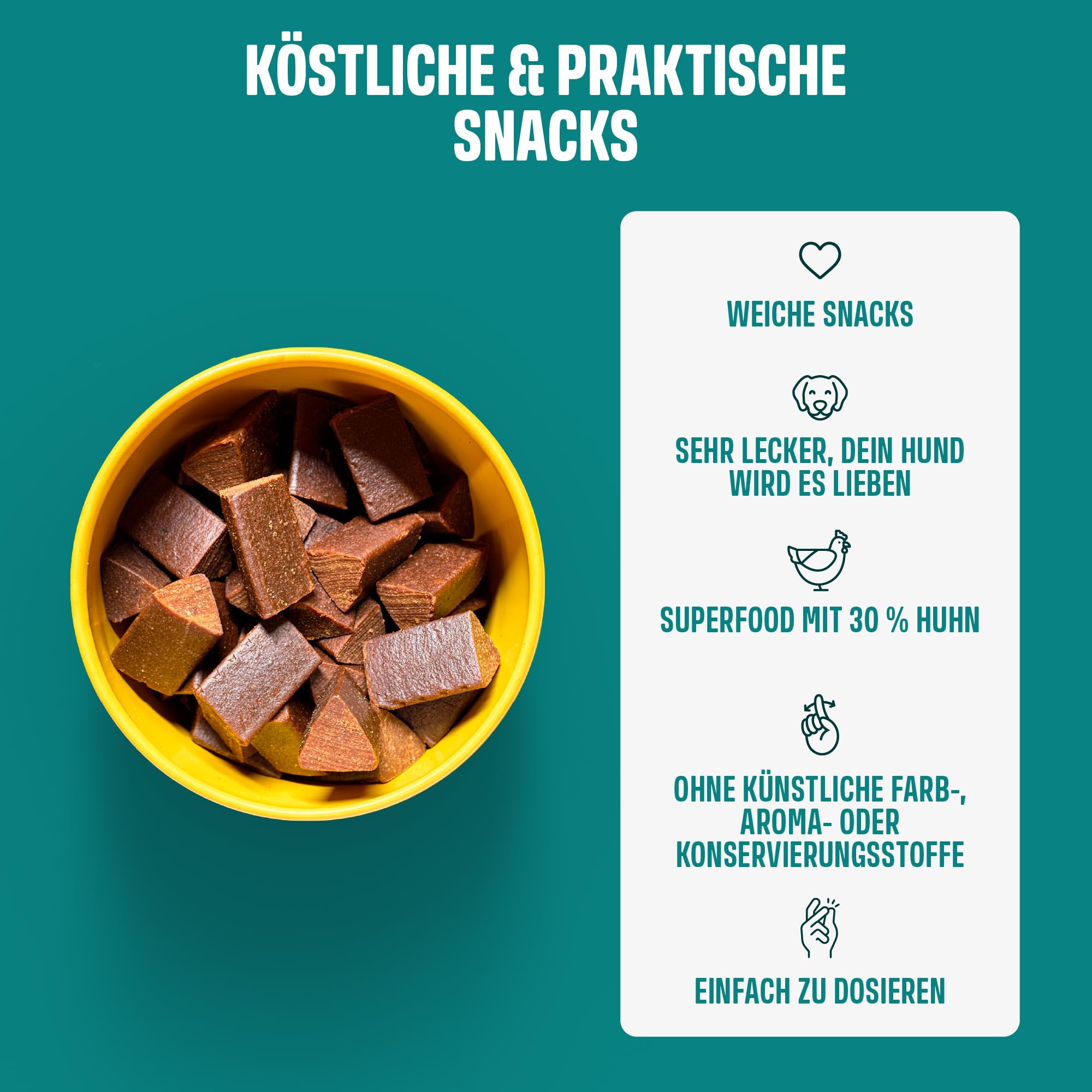 ivvi Sport – Funktionale Snacks für Hunde | Mit Protein, Ashwagandha, Kollagen & Aminosäuren | Unterstützt Muskelaufbau & Regeneration | 60 weiche Snacks (270 g)