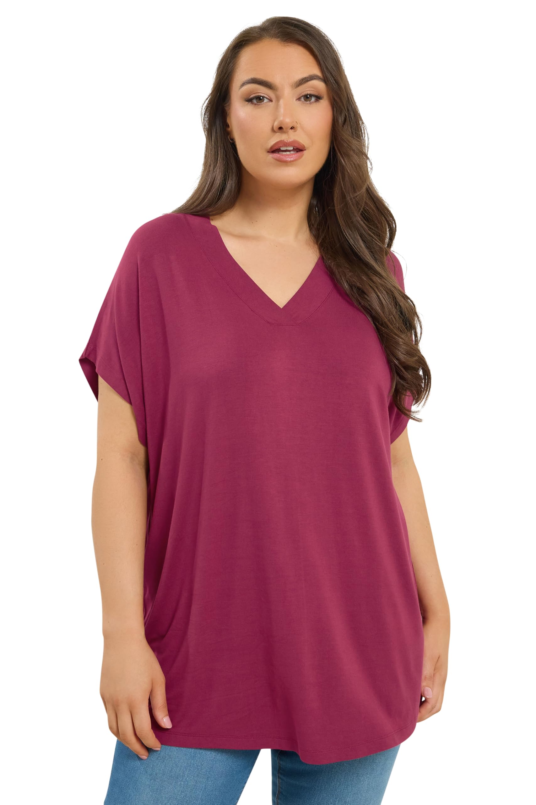 Yours Curve Grown-On Sleeve T-Shirt - Women's - Plus Size Curve Pink