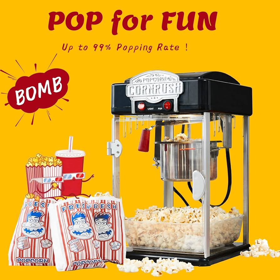 Amazon.com: Popcorn Popper Machine-4 OZ Vintage Professional