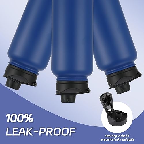 Miniatura 5 de HASLE OUTFITTERS Botella de agua de acero inoxidable de 40 onzas, botella de agua deportiva de doble pared aislada al vacío, a prueba de fugas, con