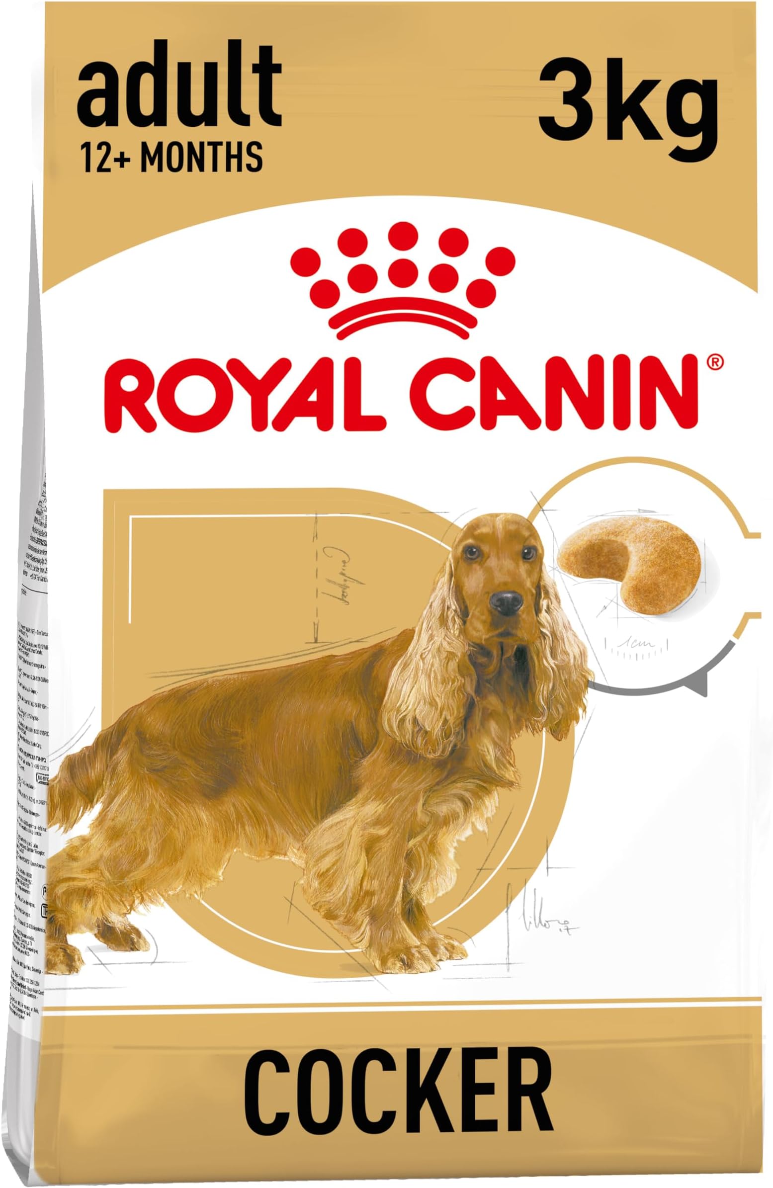Royal Canin Bhn Cocker Adult 3 Kg Breed Health Nutrition Dog Food, Multicolor, 02Rcc3, Spaniel Food