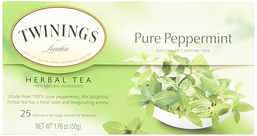 Twinings TWG09179 Bolsas de té, menta pura, 1.76 onzas., 25 por caja