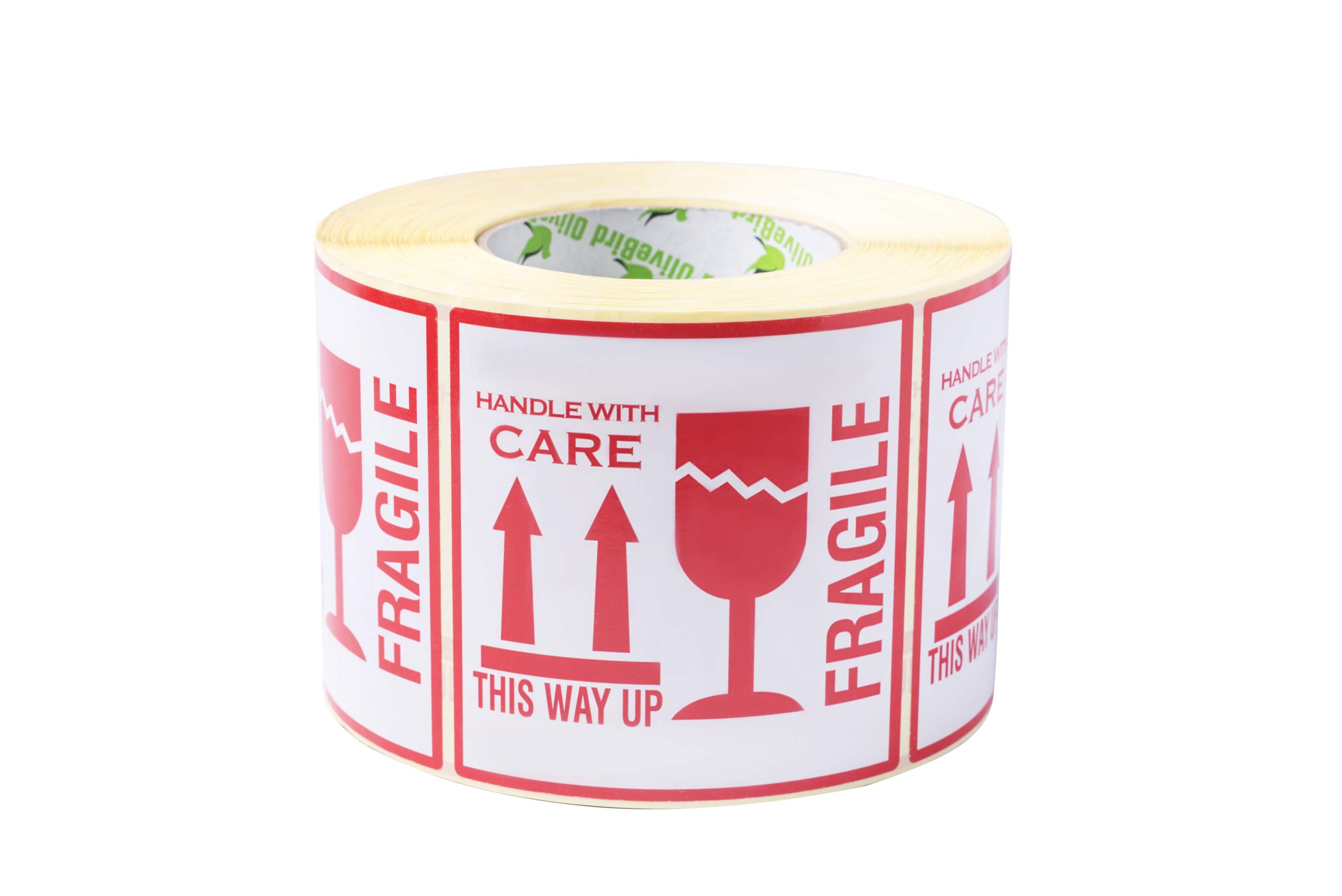 OliveBird 1000 Etiqueta Fragil This Way Up Stickers Handle With Care de advertencia de objetos 10 x 10 cm