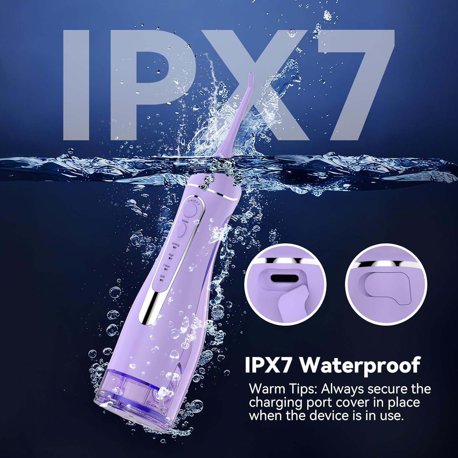 Water flossers for Teeth Pick, Portable Oral Irrigator Dental with 4 Modes 5 Jet Tips, IPX7 Rechargeable Water Tooth Flosser for Braces Sensitive Gum Care, 300ml Tank for Home Travel Use