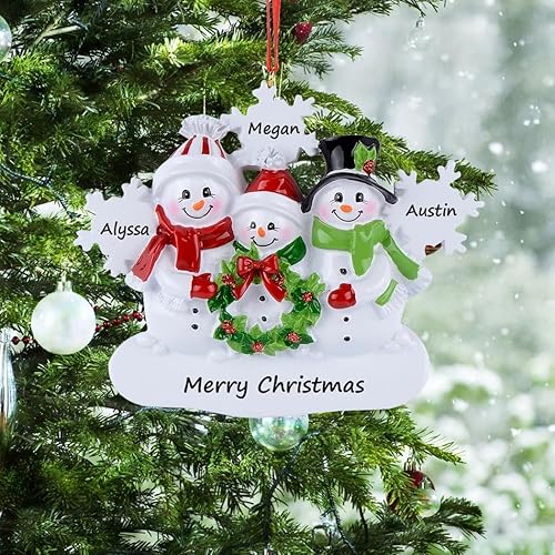 Miniatura 2 de Adornos de Navidad personalizados con diseño de muñeco de nieve, decoración de árbol de Navidad, regalos de reunión familiar para nietos, abuelos,