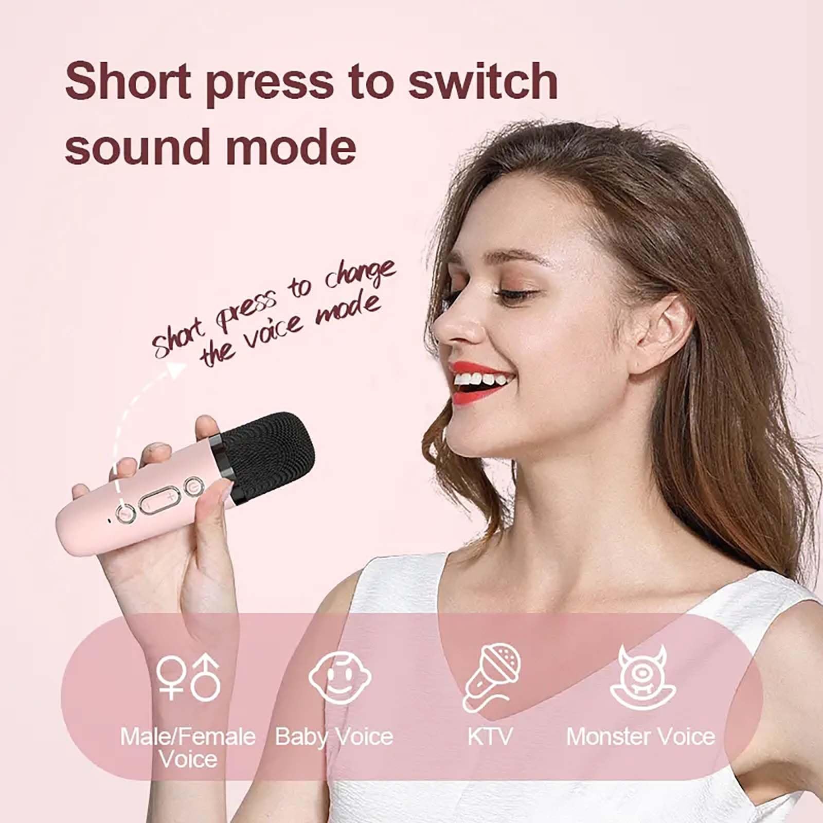 Zestaw do karaoke dla dzieci z mikrofonem, przenośny głośnik Bluetooth, zestaw do karaoke z tubą dużego kalibru 57 mm, głośnik zewnętrzny Zestaw mikrofonów do telefonu komórkowego na imprezę rodzinną