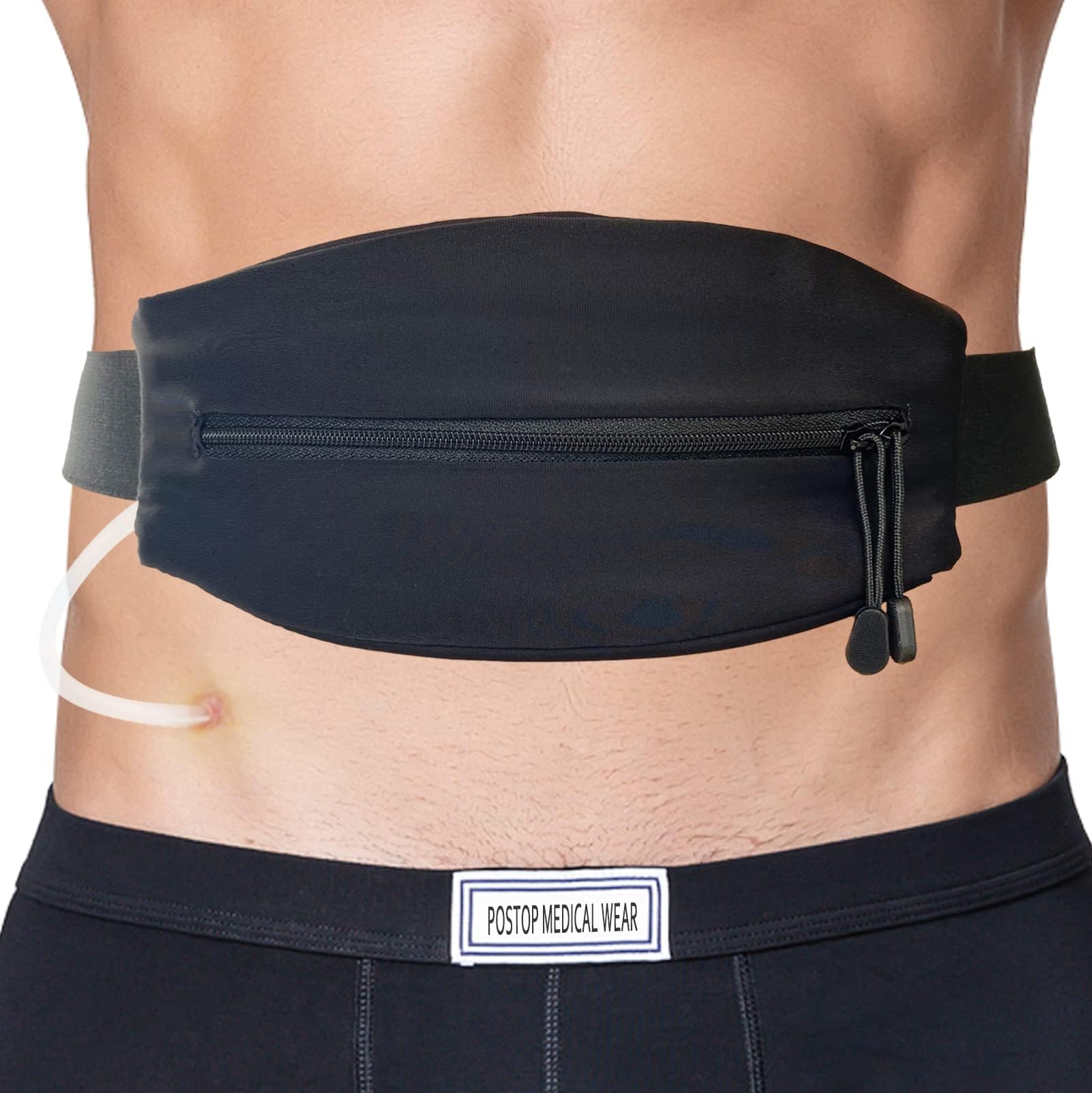 PD Belt Peritoneal Dialysis Catheter Holder Accessories No-Bounce for Secure Transfer Set Peg G Feeding Tube Line Adults Women Men Black
