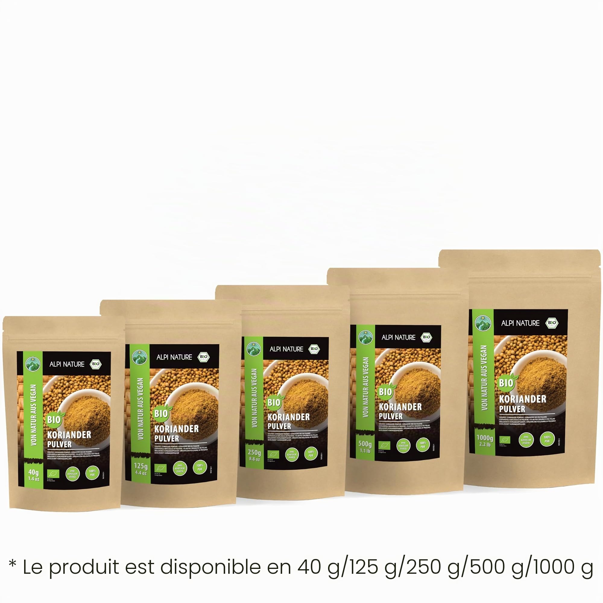 Alpi Nature Coriandre en Poudre BIO 1kg, Poudre de Graines de Coriandre Moulue pour la Cuisine