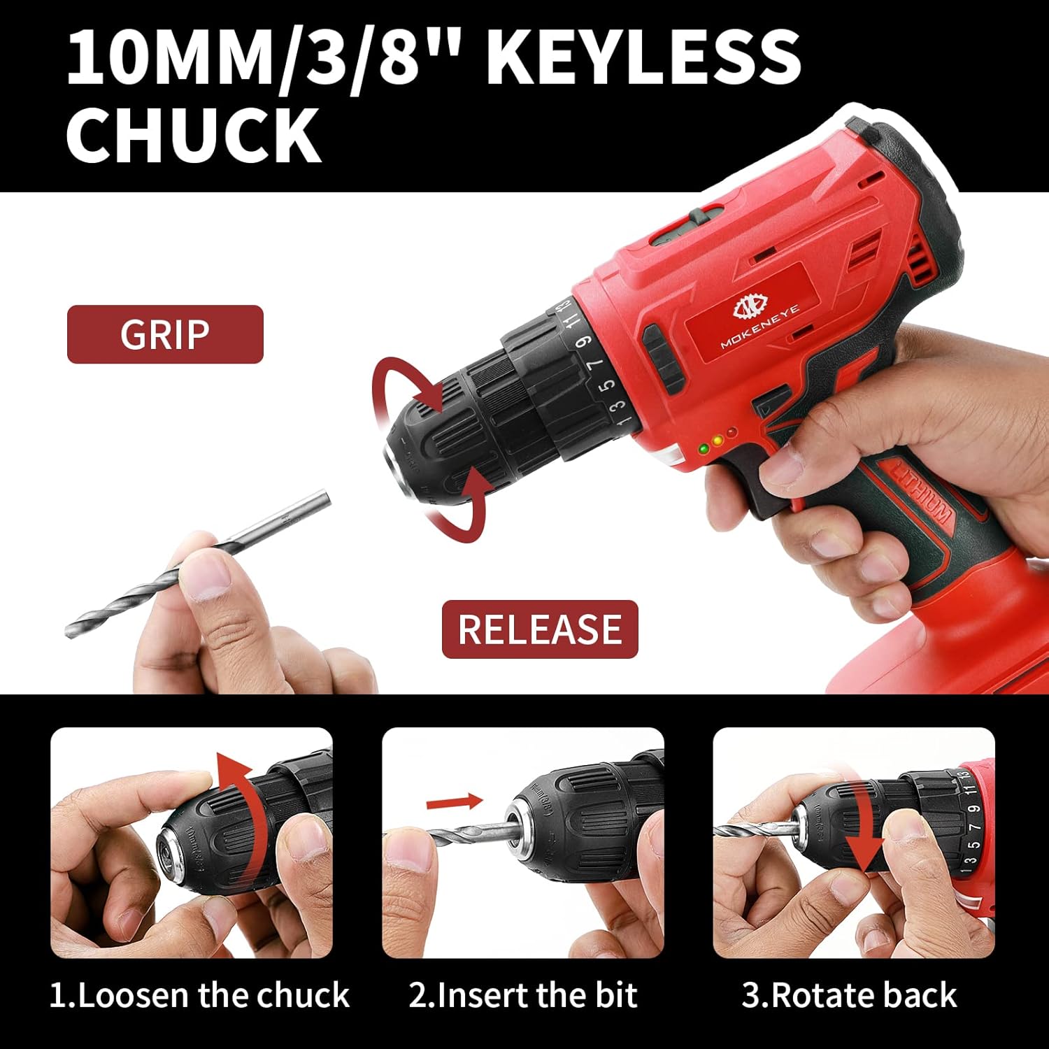 🔥 Hоt Dеаlѕ MOKENEYE 20V Cordless Drill Driver Kit, Power Drill with 20V Lithium-Ion Battery, 2-Variable Speed, 25+1 Position, 320In-lbs Torque, 3/8” Keyless Chuck, Built-in LED Light Suреr Chеар 🛒 MOKENEYE 20V Cordless Drill Driver Kit, Power Drill with 20V Lithium-Ion Battery, 2-Variable Speed, 25+1 Position, 320In-lbs Torque, 3/8” Keyless Chuck, Built-in LED Light