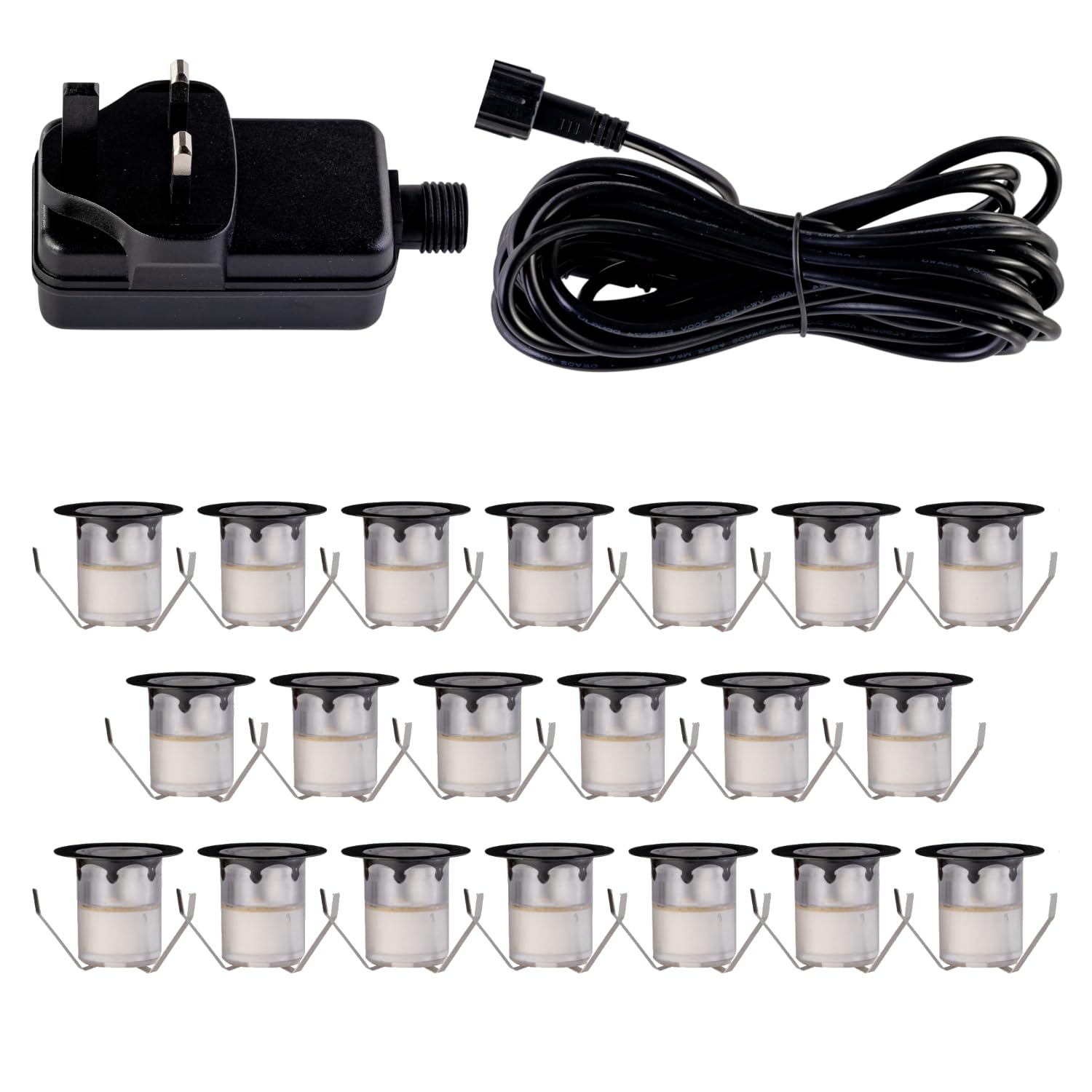 First Choice Lighting Set Of 2030mm Black Ip67 Cool White Led Decking Kit from B&Q