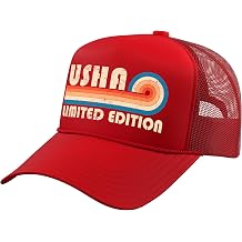 USHA Retro 70s 80s Sunset Stripe Trucker Hat with Adjustable Mesh Back