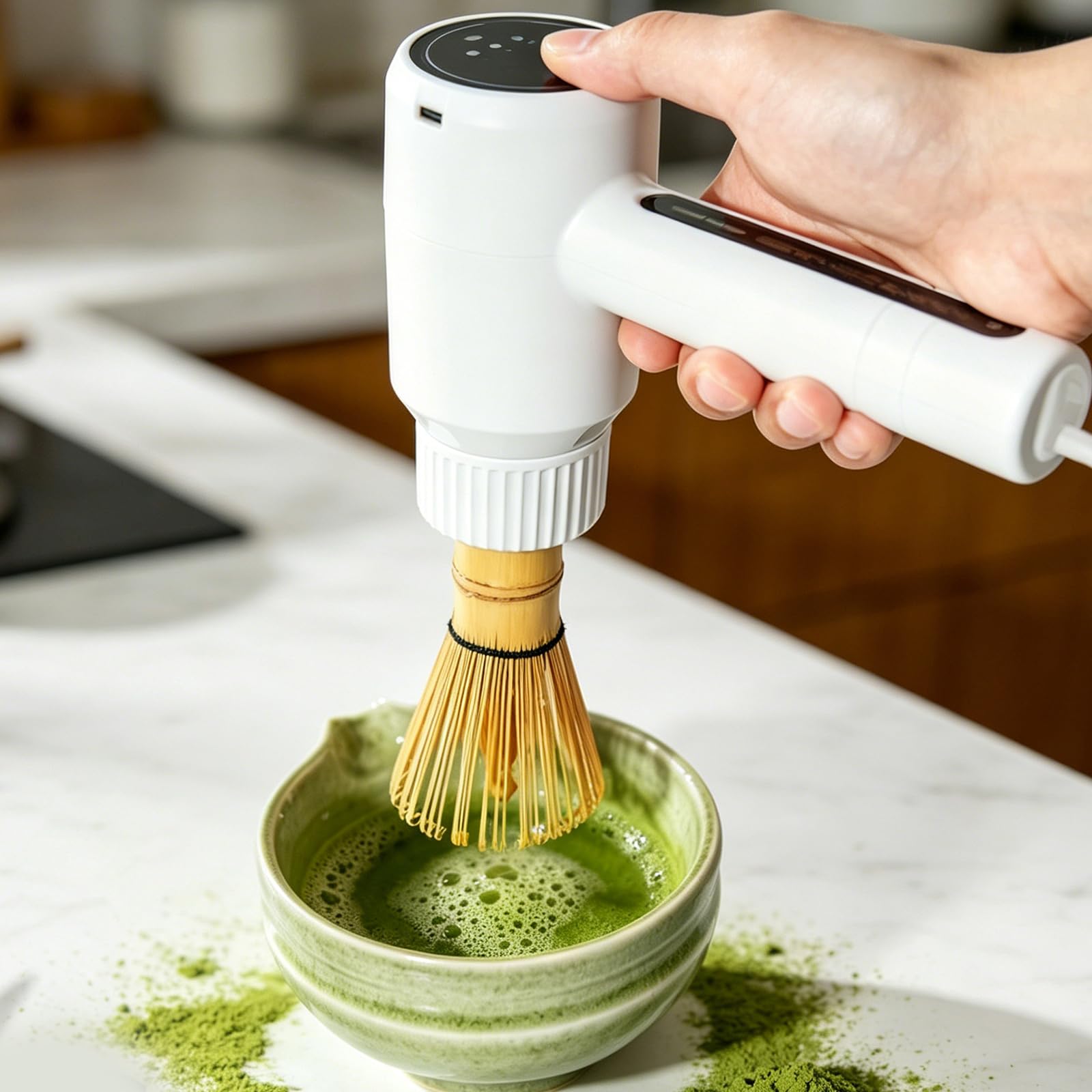 Matcha Schneebesen Elektrisch, Elektrischer Matcha-Mixer, Elektrischer Matcha Schneebesens, Matcha-Schneebesen Für Latte Cappuccino Grüntee Eiercreme Kuchenteig Einfache Reinigung