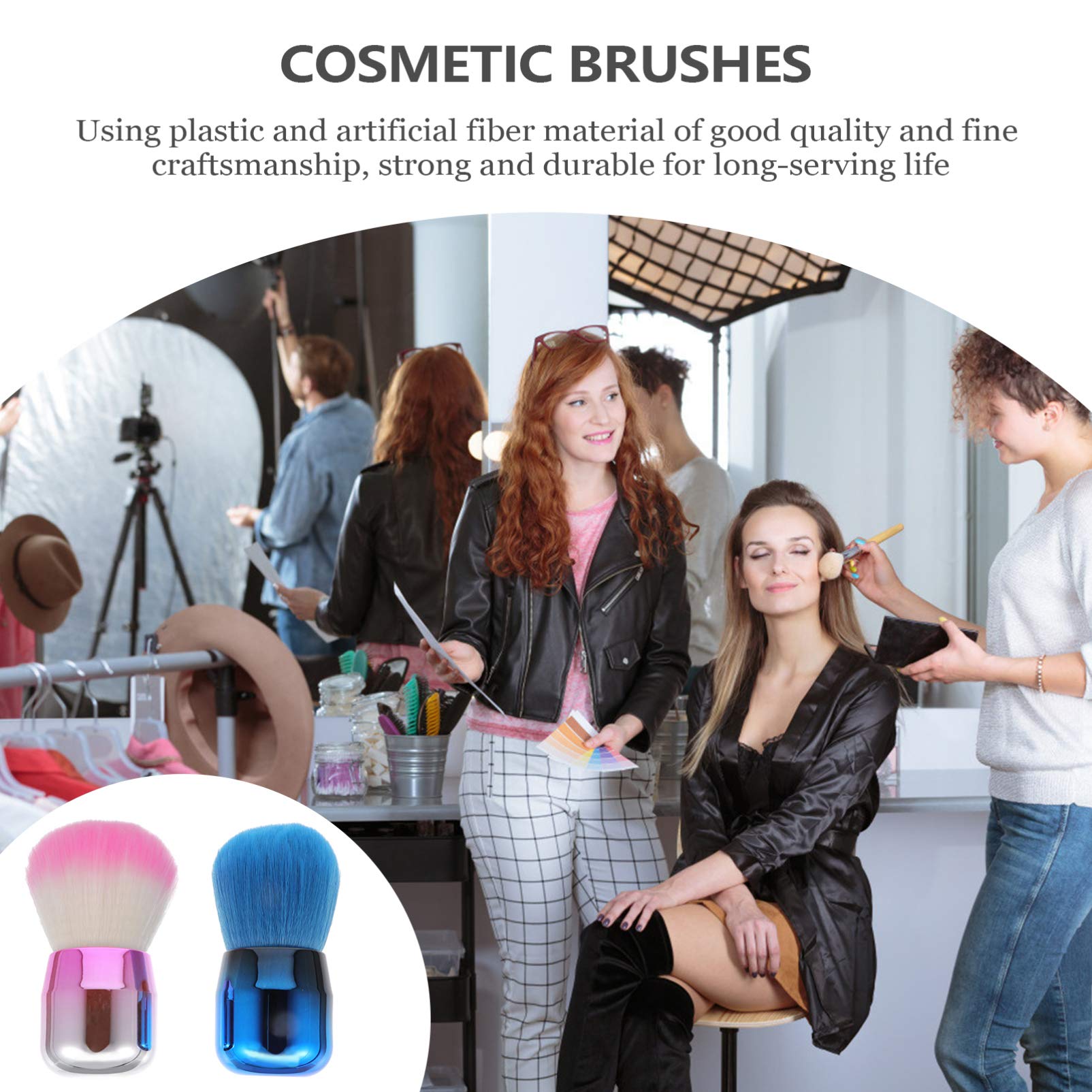 POPETPOP 6pezzi Pennelli Cosmetici Per Contouring Viso Pennello Per Blush e Fondotinta Con Manico Corto Design Forma Di Fungo Morbido e Sintetico Applicazione Precisa Per Trucco