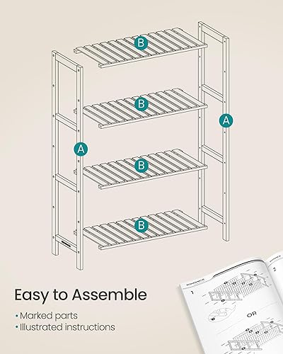 Miniatura 74 de SONGMICS - Estante de bambú de 5 niveles, estante estrecho, de almacenamiento multifuncional, esquinero, para cocina, sala, dormitorio, entrada