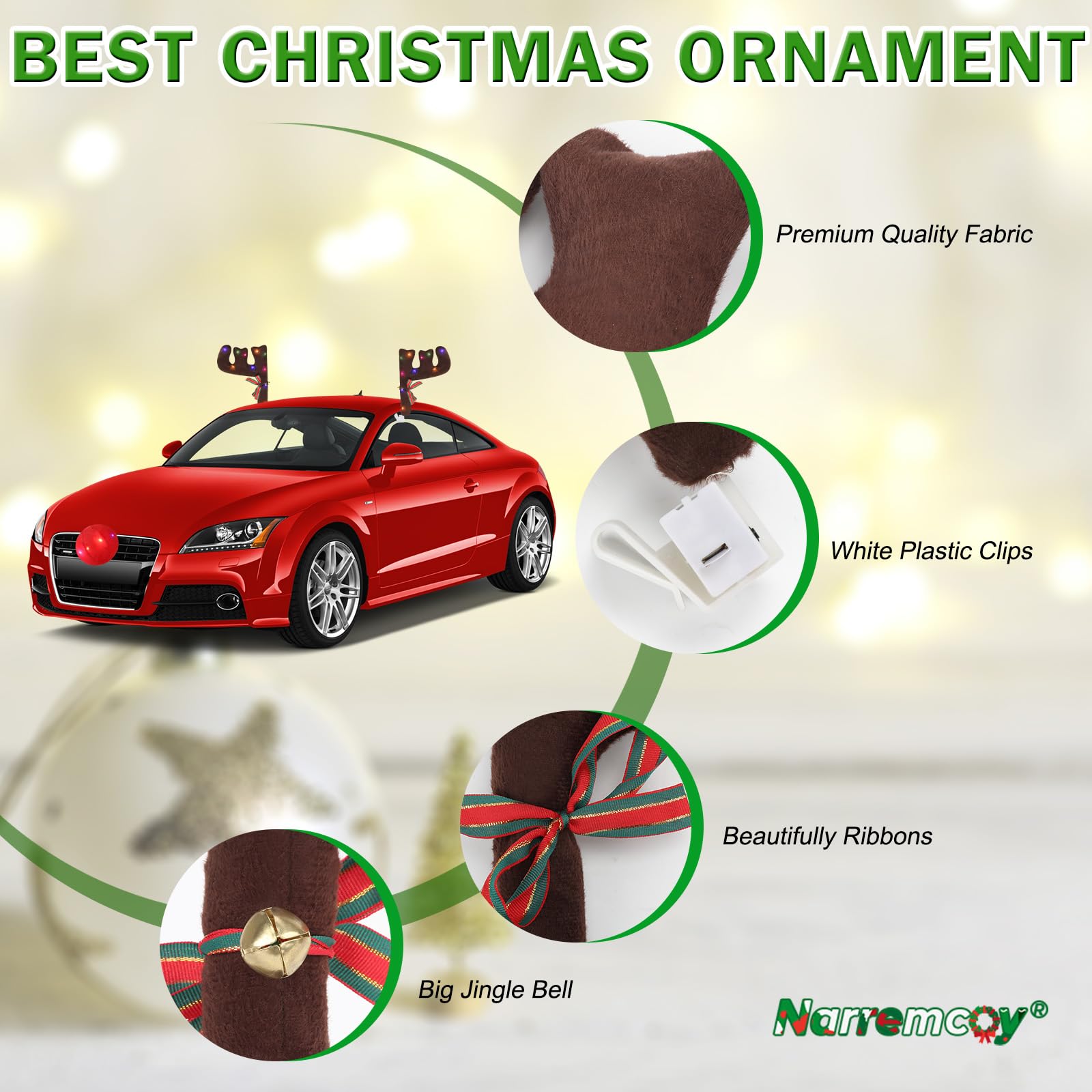 Christmas Car Decir Christmas Car Decoration Kit – Reindeer Antlers