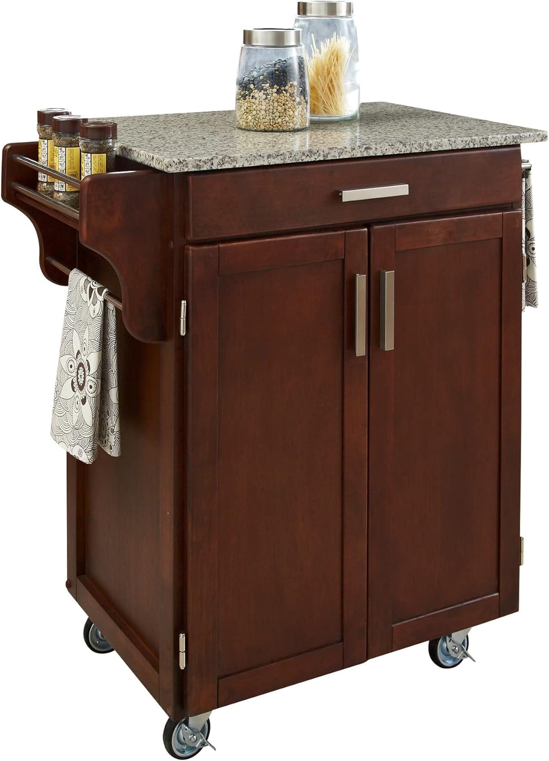 Amazon.com - Homestyles Cuisine Kitchen Cart, Cherry, Granite Top - Bar ...