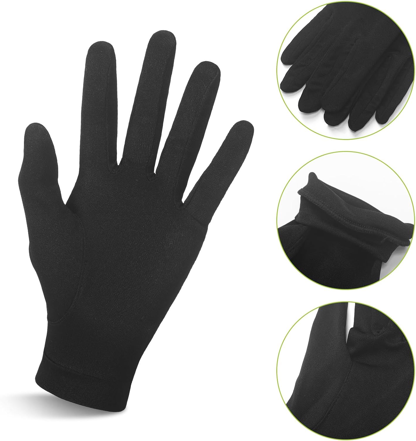 Cozypower 2 Pairs Silk Gloves Liners for Cold Weather Unisex Thermal Soft Comfortable Inner Silk Gloves