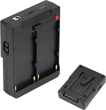 Fotga Power Adapter Plate Convert Dual NP-F550 Battery to V Mount Battery Plate with Multiple Outputs D-Tap DC USB USB-C for Powering Camera Monitor Video Light Cell Phone