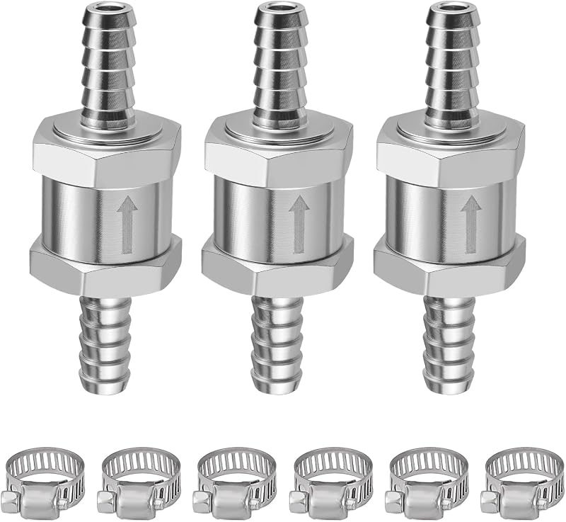 Válvula de retenção de combustível EVIL ENERGY 1/4" (6 mm) em alumínio – Conjunto com 3 unidades