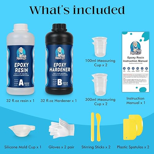 Miniatura 4 de UncleResin Kit de resina epoxi de 64 onzas, relación 11, autonivelante, resina transparente con acabado antiamarilleamiento y sin burbujas para