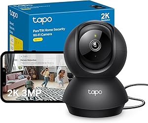 Tapo TP-Link C211 WLAN IP Camera Surveillance Camera (Lens Pan and Tilt, 3MP Resolution, 2-Way Audio, Night Vision up to 9 m, up to 512 GB Local Memory)