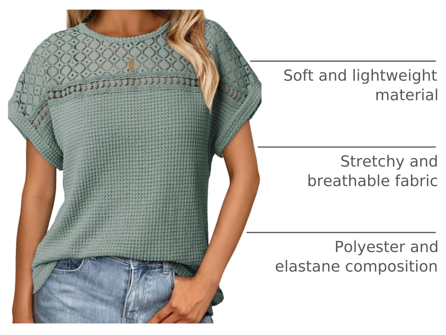 KevaMolly Womens T Shirts Solid Batwing Sleeve Cross Wrap Hem Tee Casual Tshirt Trendy Fitted Tee Tops image 4