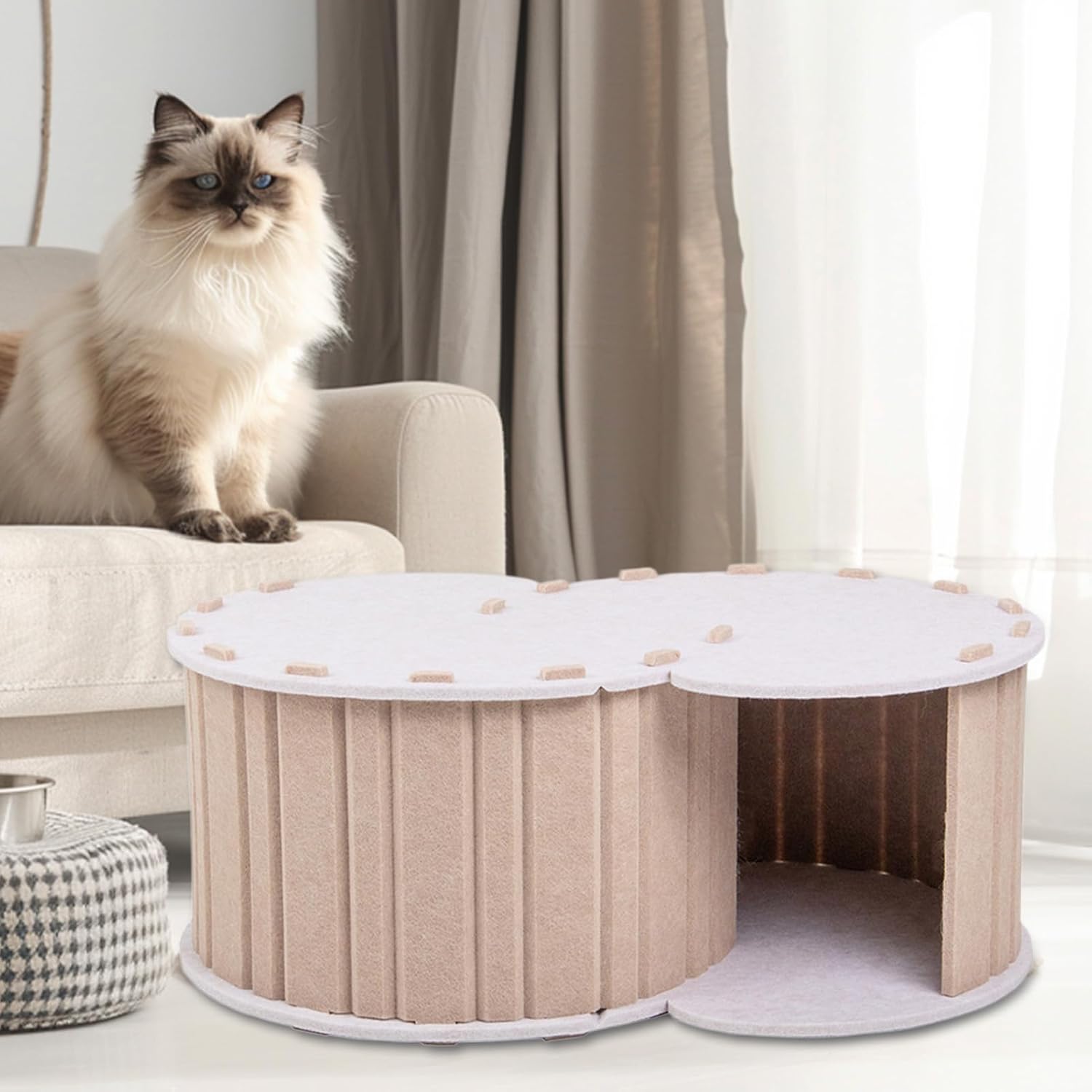 Cat Tunnel, Indoor Donut Bed, Tunnel with Comfortable Nest, Removable Kittens Playhouse for Home and Apartment, Cat Bed with Soft Design, Pet Accessories for Sleeping and Exercise